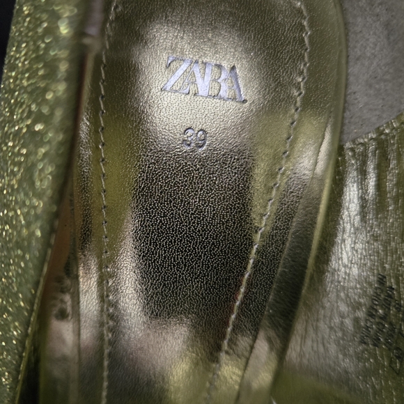 NWT Zara Wickedly Good Sparkling Green Heels - Picture 14 of 14